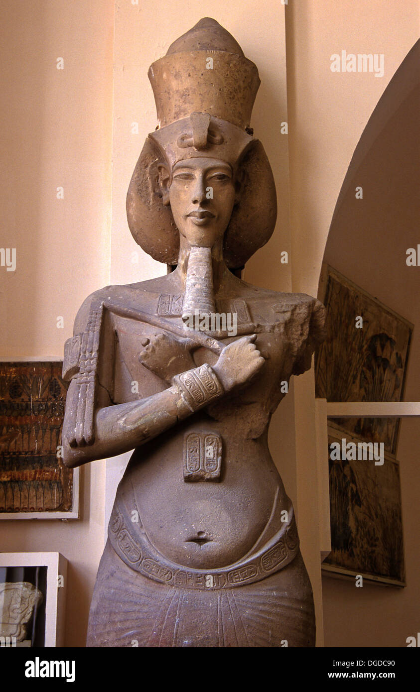 Statue von Pharao Echnaton - 14. Jahrhundert v. Chr., Museum of Egyptian Antiquities, Kairo, Ägypten, Afrika Stockfoto