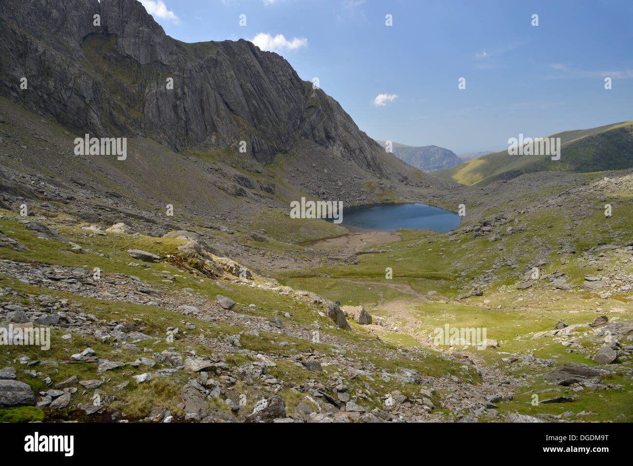 Clogwyn Du'r Arddu und Llyn Arddu, Snowdonia, Wales Stockfoto