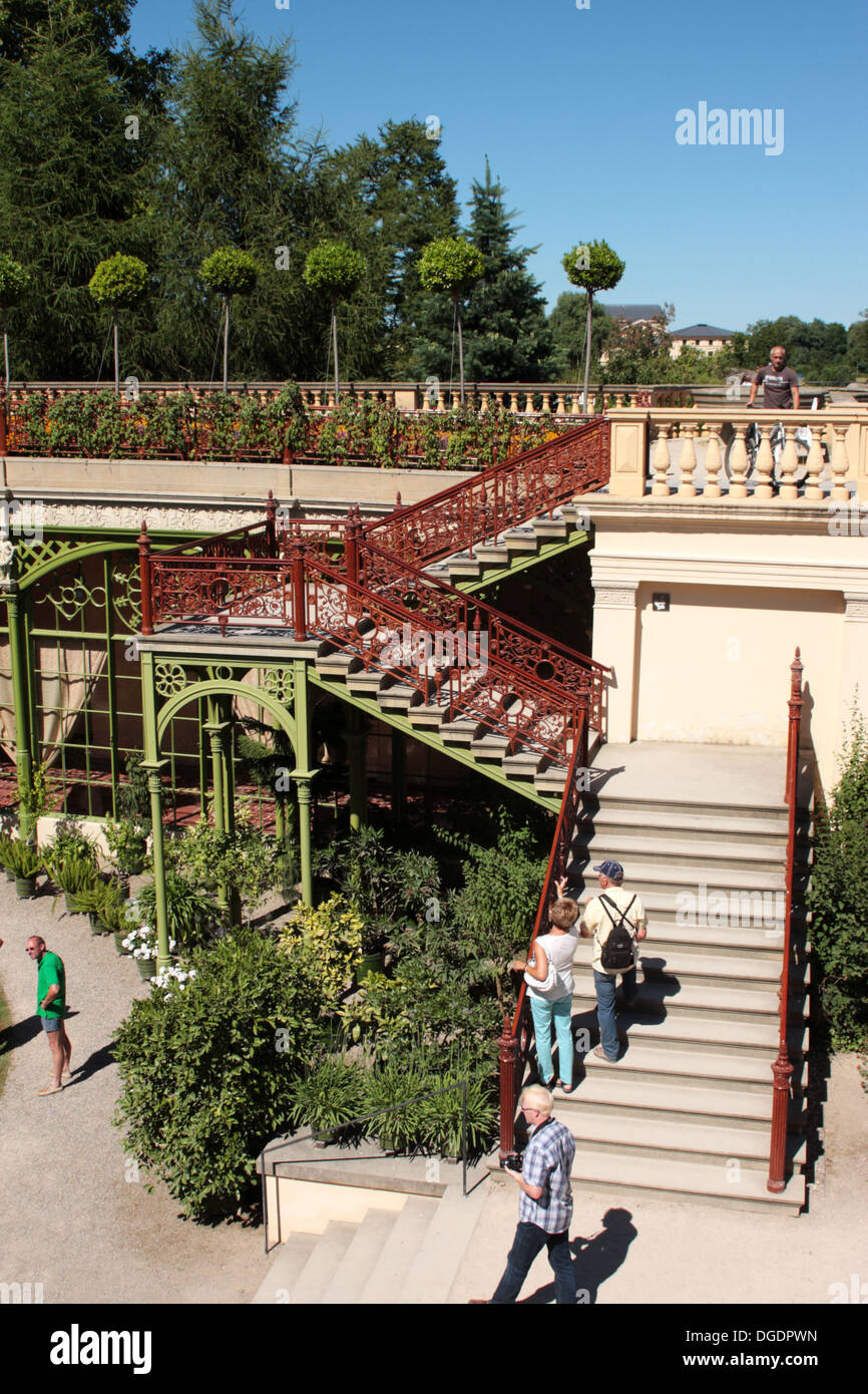 Treppe und Galerie der Orangerie Gärten Schweriner Schloss Deutschland