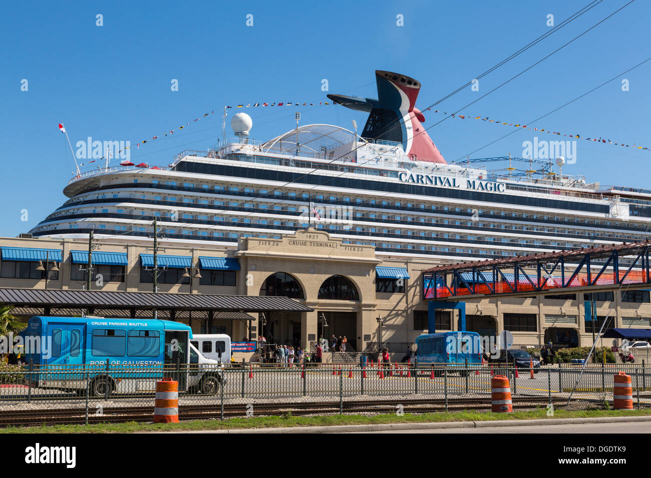 Carnival Magic cruise Schiff angedockt in Galveston Texas USA Stockfoto