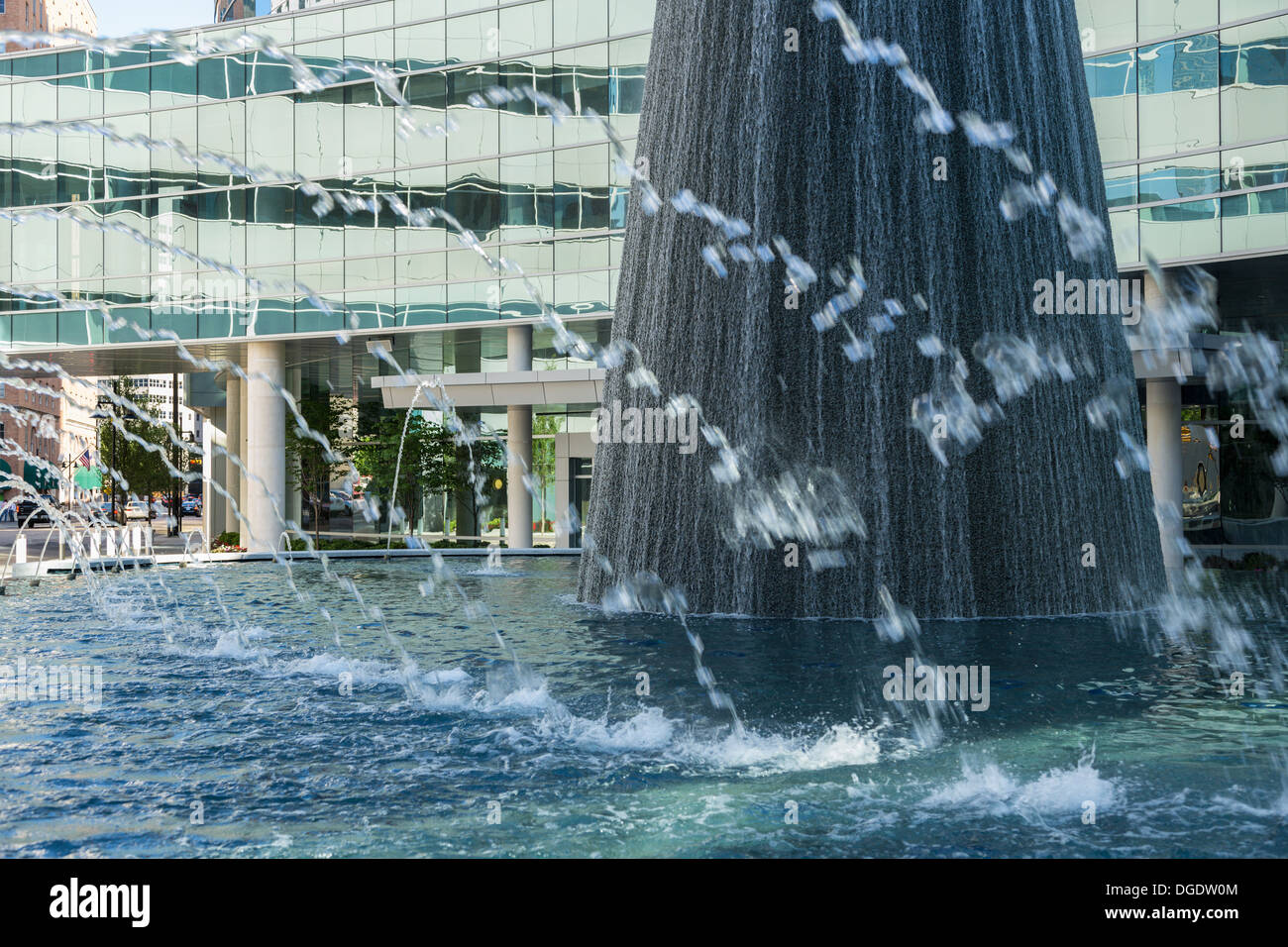 Campus-Brunnen First Baptist Kirche Dallas Texas USA Stockfoto