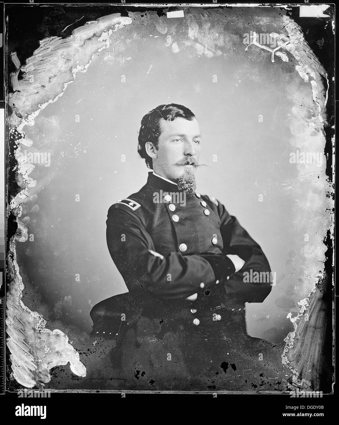 Ein Porträt von General Nelson A. Miles, einem prominenten Offizier der US-Armee, der für seine Dienste während der Indianerkriege und des Spanisch-Amerikanischen Krieges bekannt ist. Stockfoto