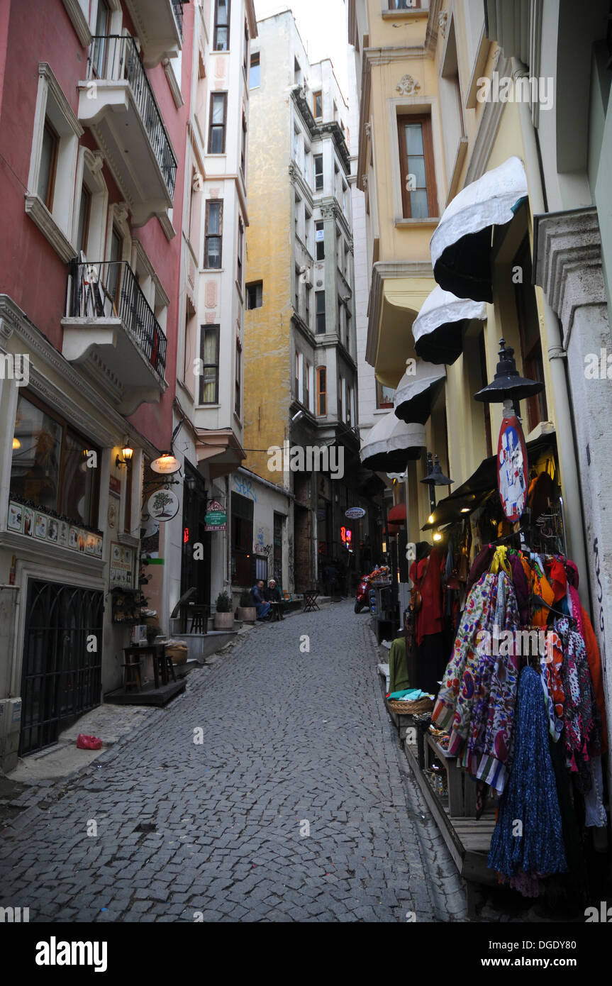 Straße zur Galata Turm Istanbul Stockfoto