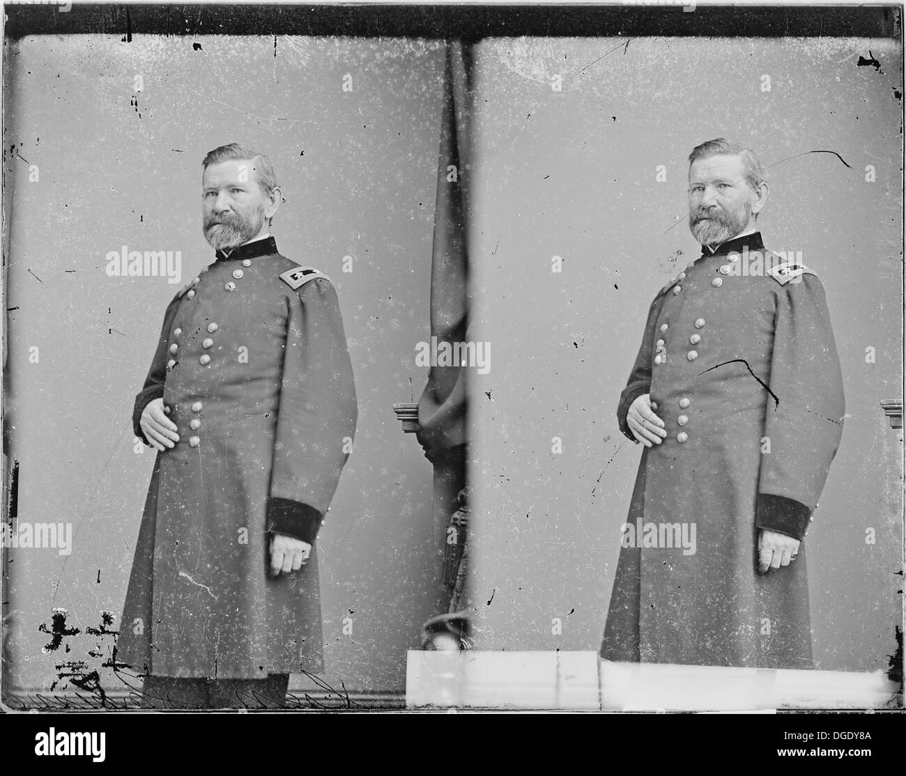 Ein Porträt von General Robert C. Schenk, einem amerikanischen Militärführer, der während des Amerikanischen Bürgerkriegs in der Union Army diente. Er ist bekannt für seine Rolle in Schlüsselschlachten während des Konflikts. Stockfoto