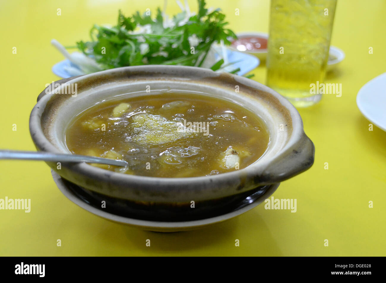 Der Haifischflossen-Suppe ist eine Delikatesse der chinesischen Küche Stockfoto