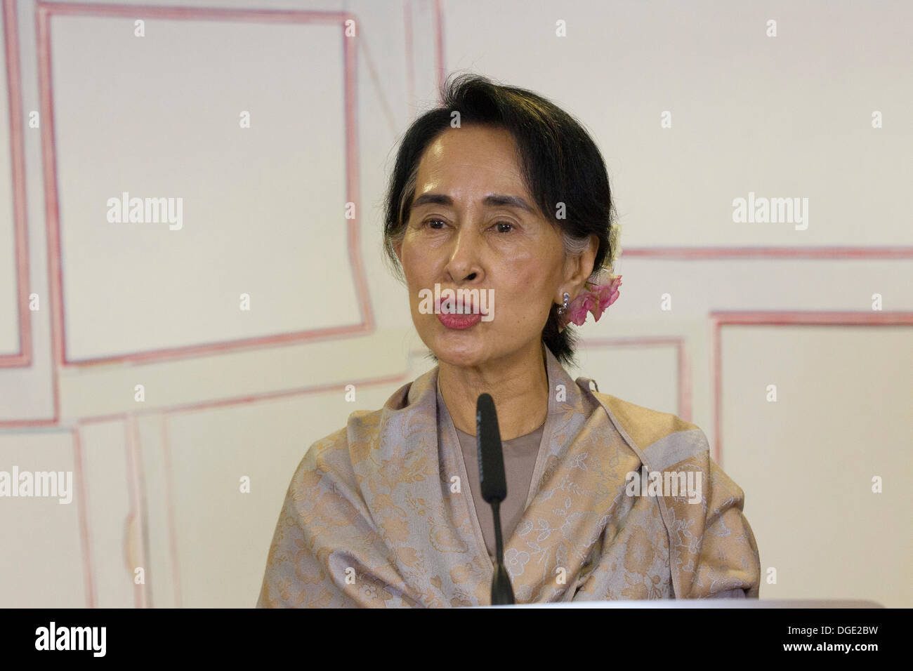 Aung San Suu Kyi-Burma Myanmar-Frieden-Preisträger Stockfoto