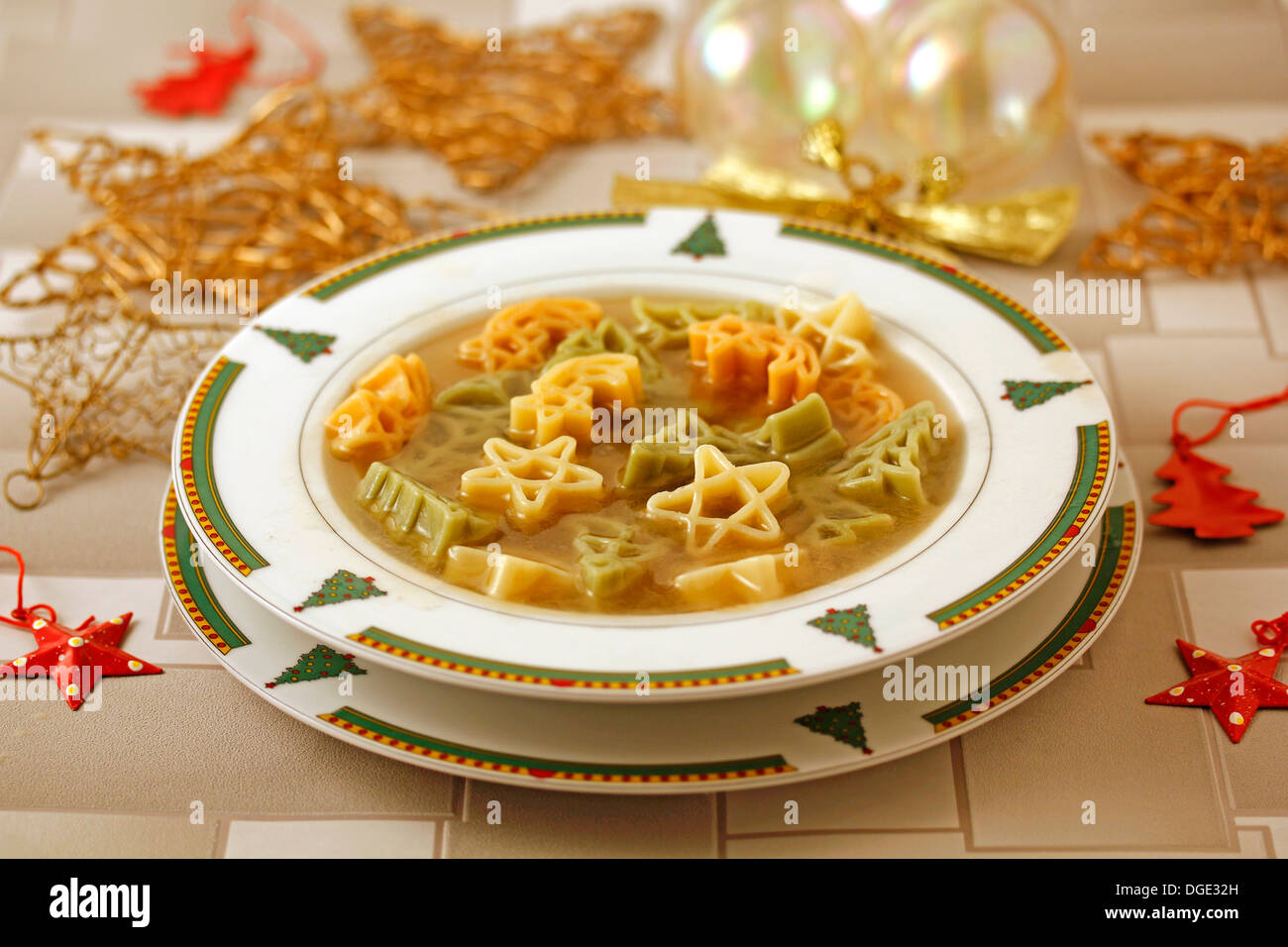 Weihnachten-Suppe. Rezept zur Verfügung. Stockfoto