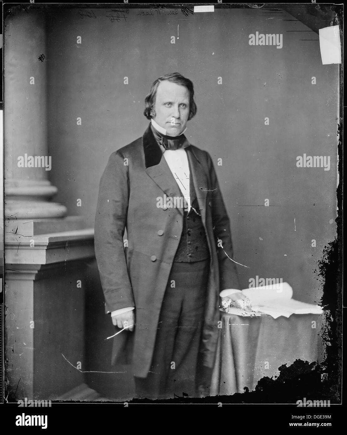 Henry Wilson war ein prominenter Politiker aus Massachusetts, der unter Präsident Ulysses S. Grant als 18. Vizepräsident der Vereinigten Staaten fungierte. Wilsons Vermächtnis ist bekannt für seine Befürwortung der Bürgerrechte und seine Rolle im Senat, und bleibt in der amerikanischen politischen Geschichte von Bedeutung. Stockfoto