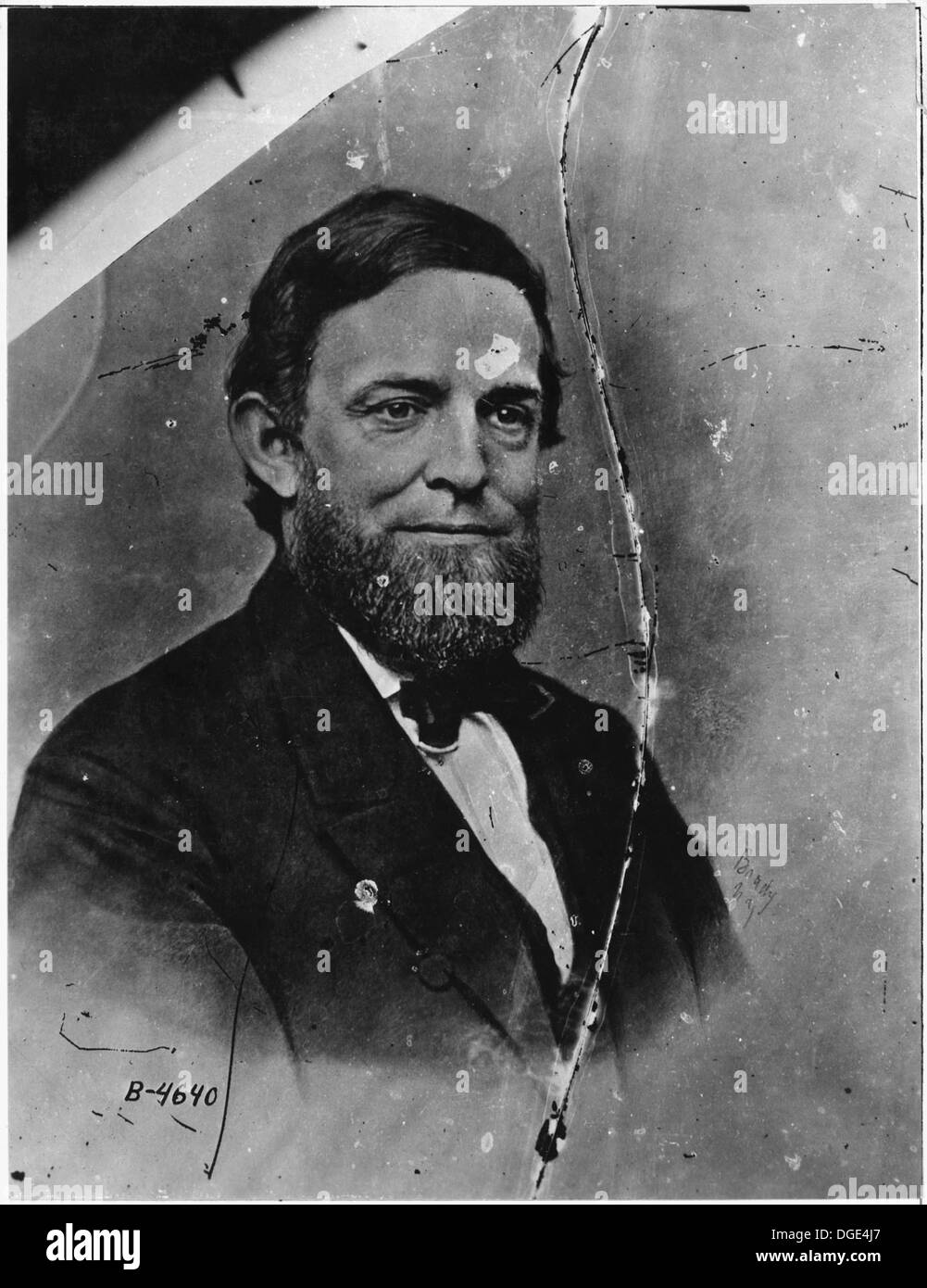 Dieses Porträt zeigt den ehrenwerten Schuyler Colfax, den 17. Vizepräsidenten der Vereinigten Staaten. Colfax diente unter Präsident Ulysses S. Grant und war eine prominente Persönlichkeit während der Reconstruction. Stockfoto