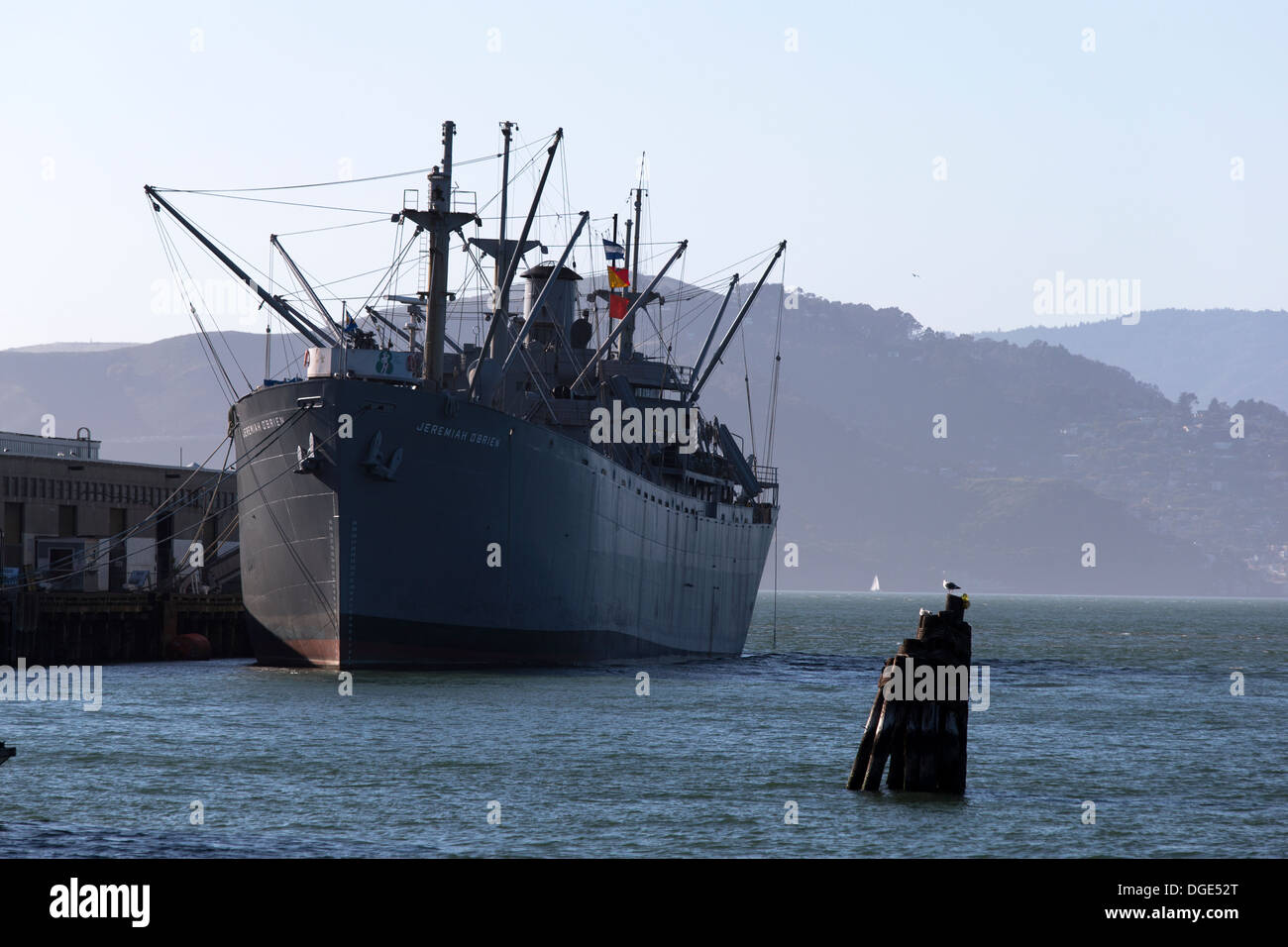 Des zweiten Weltkriegs Liberty Schiff SS Jeremiah O'Brien vertäut am Pier 45, San Francisco, Kalifornien, USA. Stockfoto