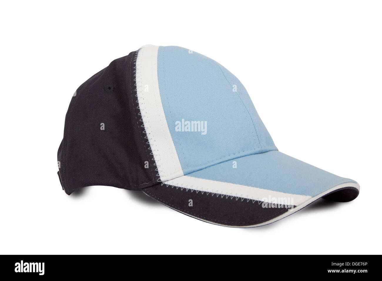 leichte blaue Baseball-Cap mit blauen und weißen Farben Stockfoto