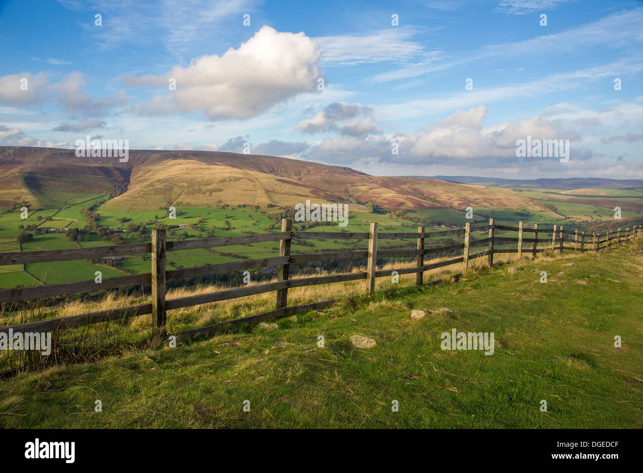 Ein Blick über den Peak District von Mam Tor Stockfoto