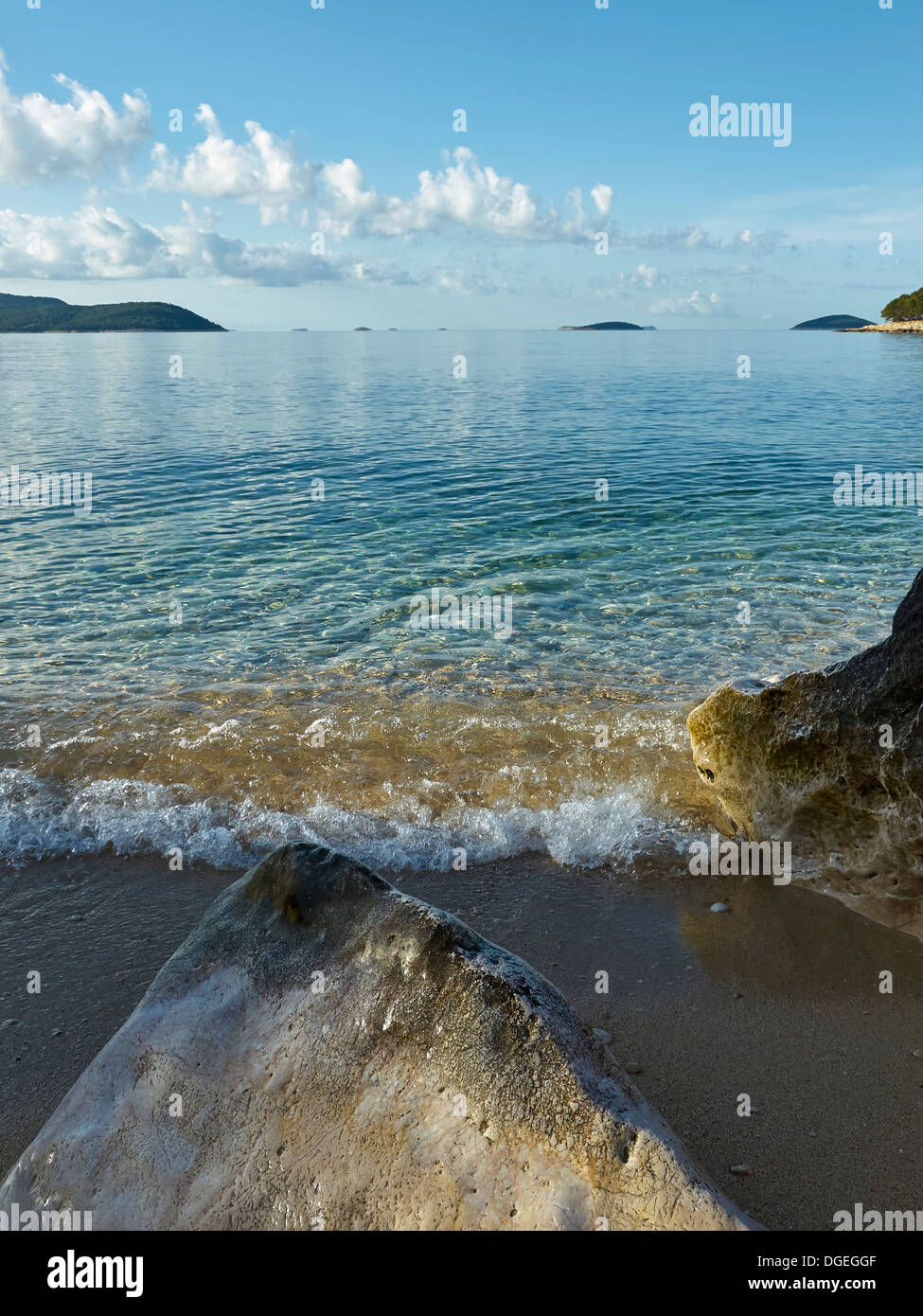 Strand im Morgenlicht auf island Stockfoto