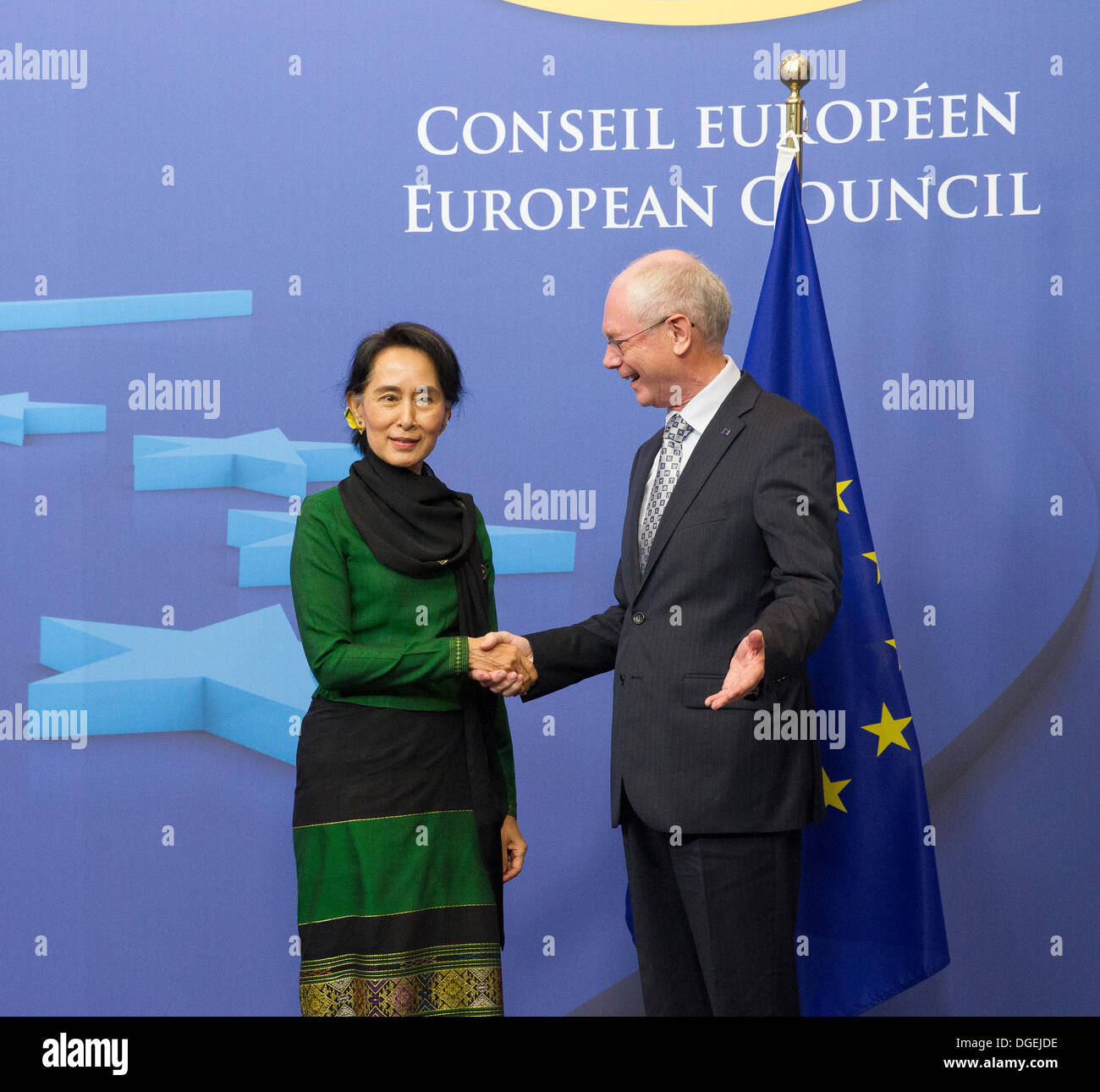 Burmesische Peace Prize Friedensnobelpreisträgerin Aung San Suu Kyi Stockfoto