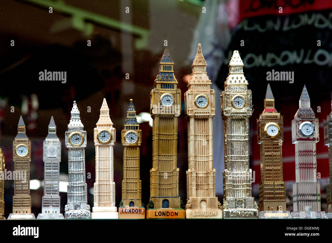 Modelle des Big Ben in London Tourist shop Stockfoto