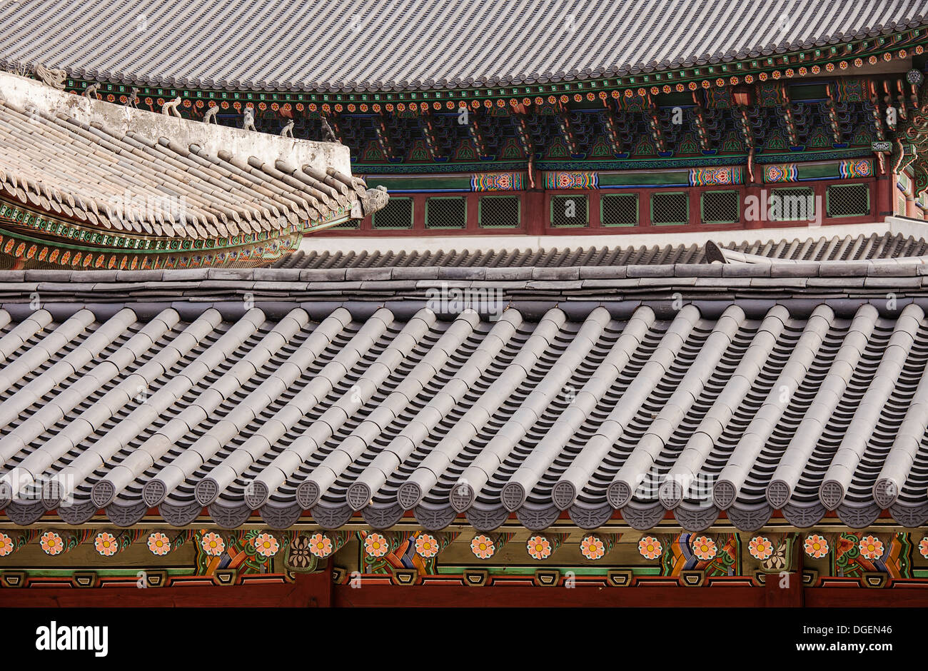 Korean Palace Dach abstrakt Stockfoto