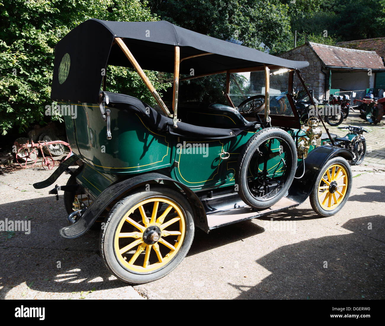 Alltagsperspektiven 1909 14hp klassischen Oldtimer Automobil gemacht durch tanken und Zwiebeln ltd Isle Of Wight, Hampshire, England Stockfoto