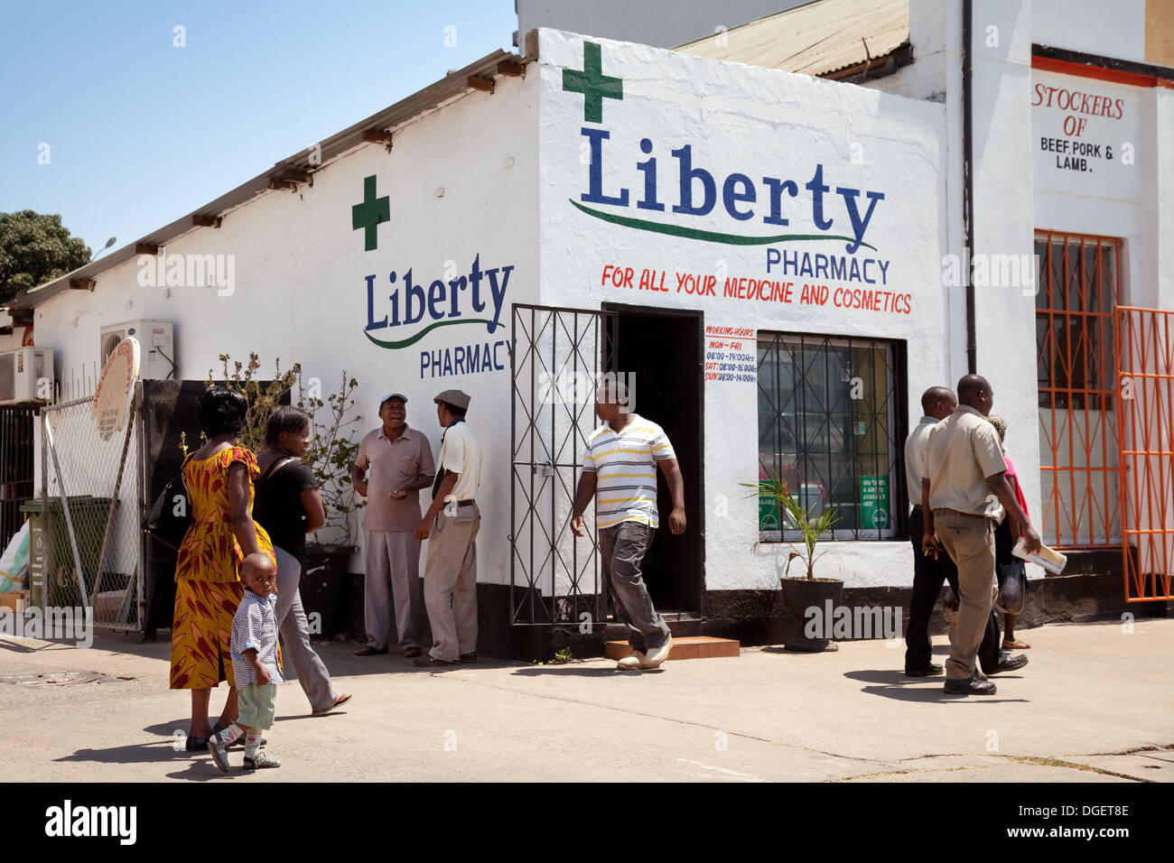 Afrika Apotheke Apotheke, Livingstone, Sambia, Afrika Stockfoto