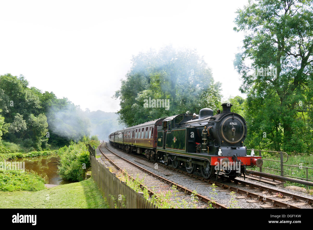 Consall Bahnhof - Churnet Valley Railway Dampflok Stockfoto