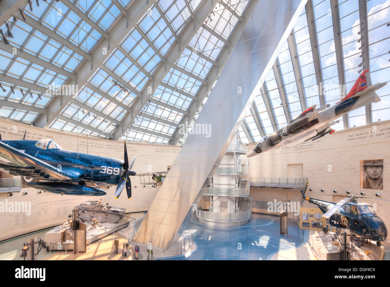 Leatherneck Galerie im National Museum of the Marine Corps in Quantico, Virginia VA USA USA MCB Dreieck Stockfoto