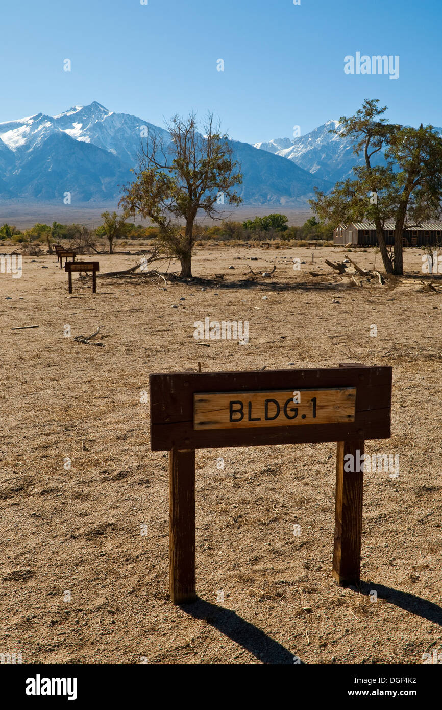 Internierungslager Manzanar japanische dem zweiten Weltkrieg, in der Nähe von Unabhängigkeit, östliche Sierra, California Stockfoto