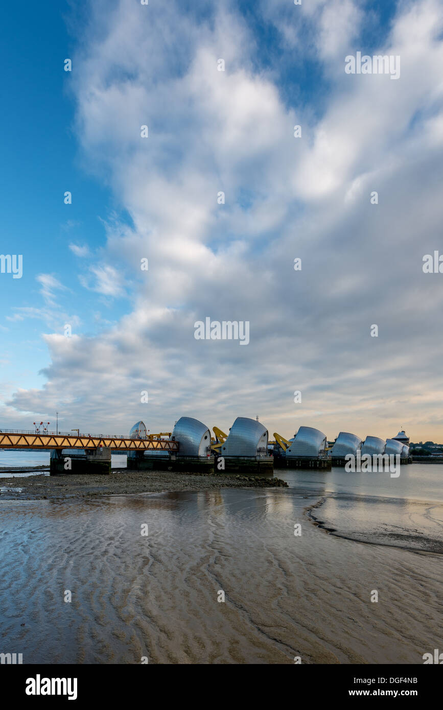 Thames Flood Barrier, Themse, London Stockfoto