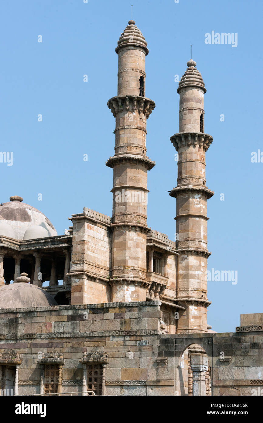 Jami Masjid Moschee, Champaner-Pavagadh archäologischer Park, Gujarat, Indien Stockfoto