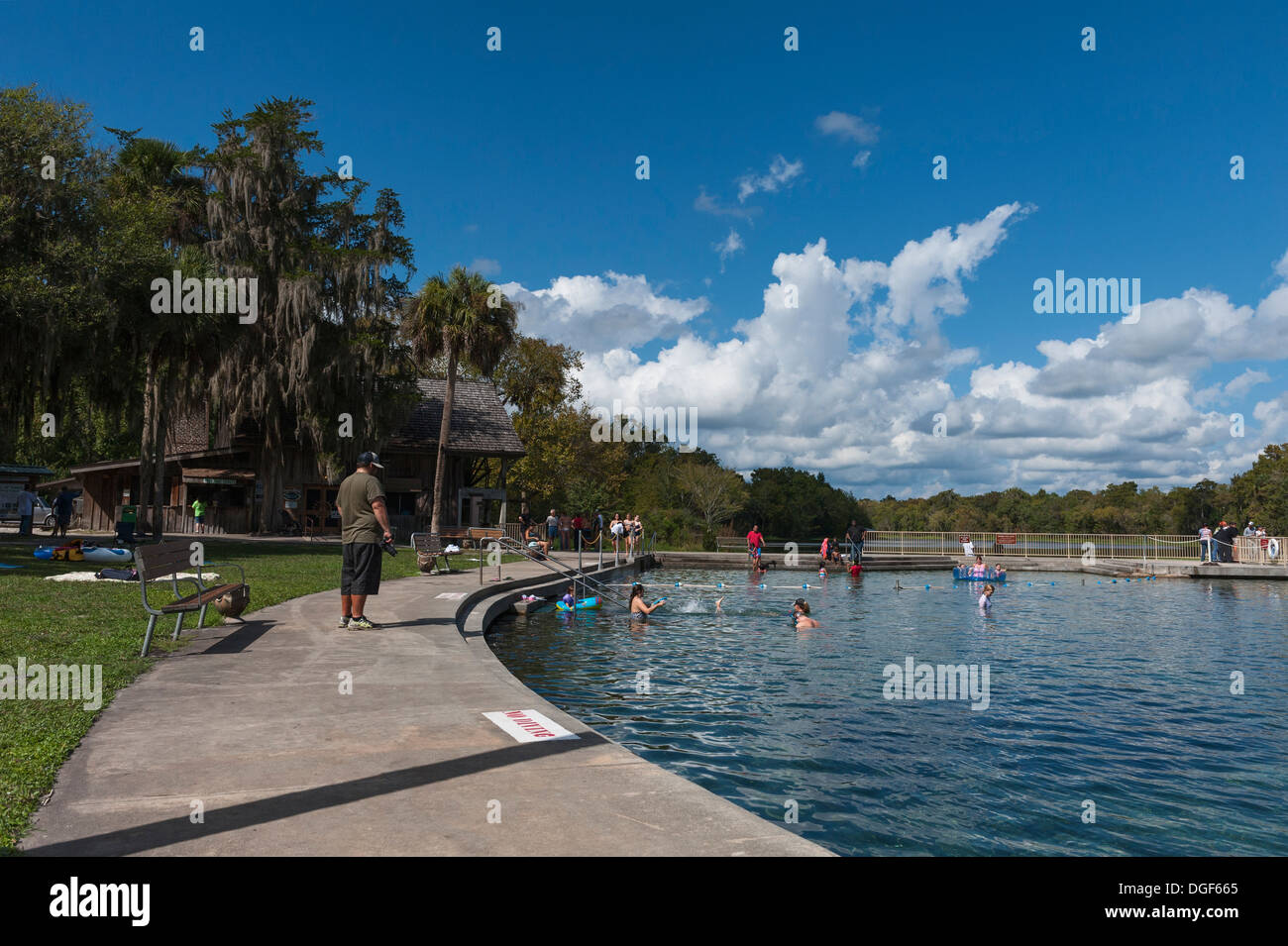 De Leon Springs State Park in Central Florida USA Strandbad. Stockfoto