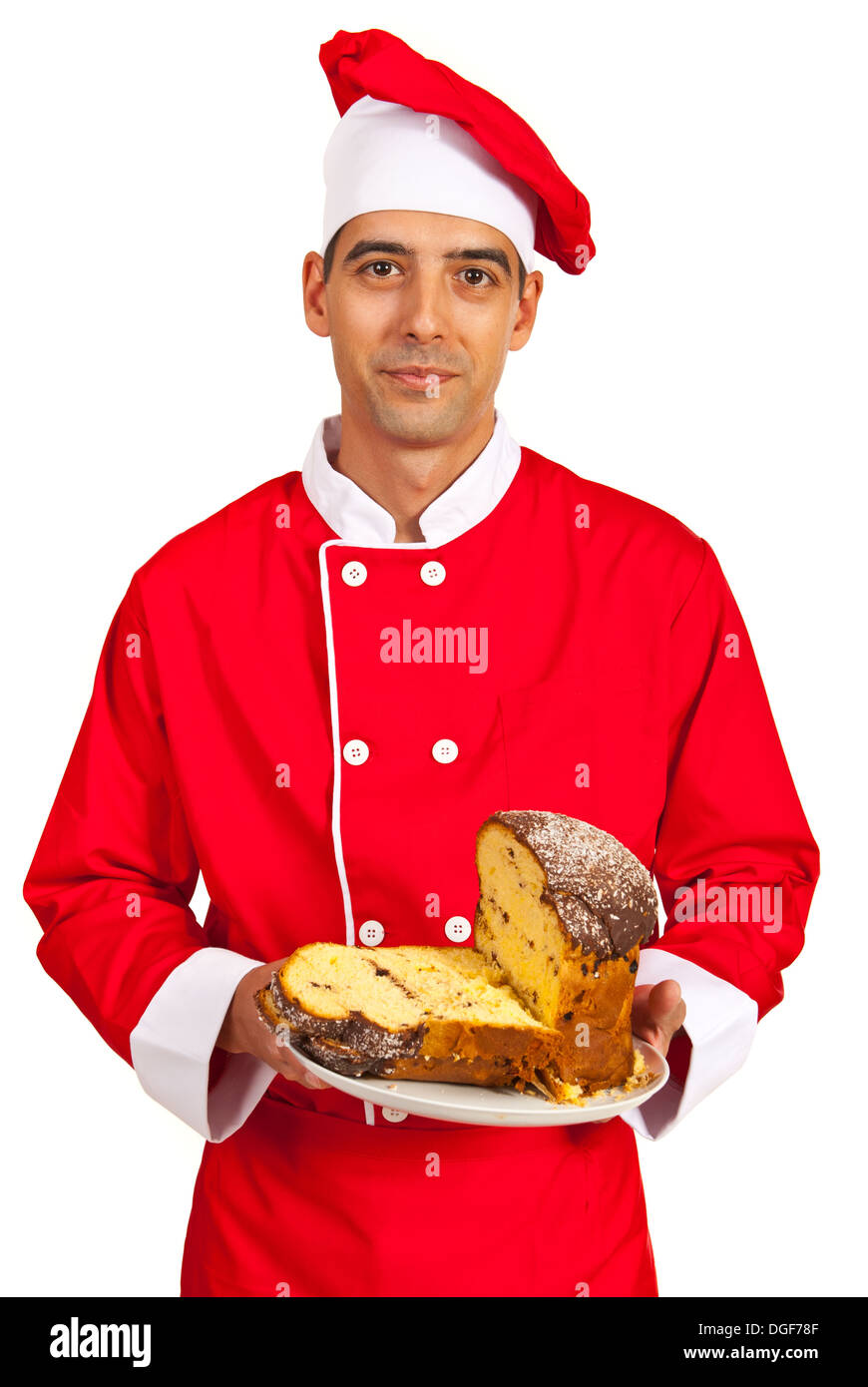 Koch männlich halten Biskuit Stockfoto