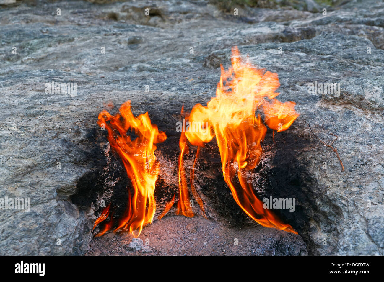 Ewige Flammen, Chimaira, Kemer, Lykien, Provinz Antalya, Türkei Stockfoto