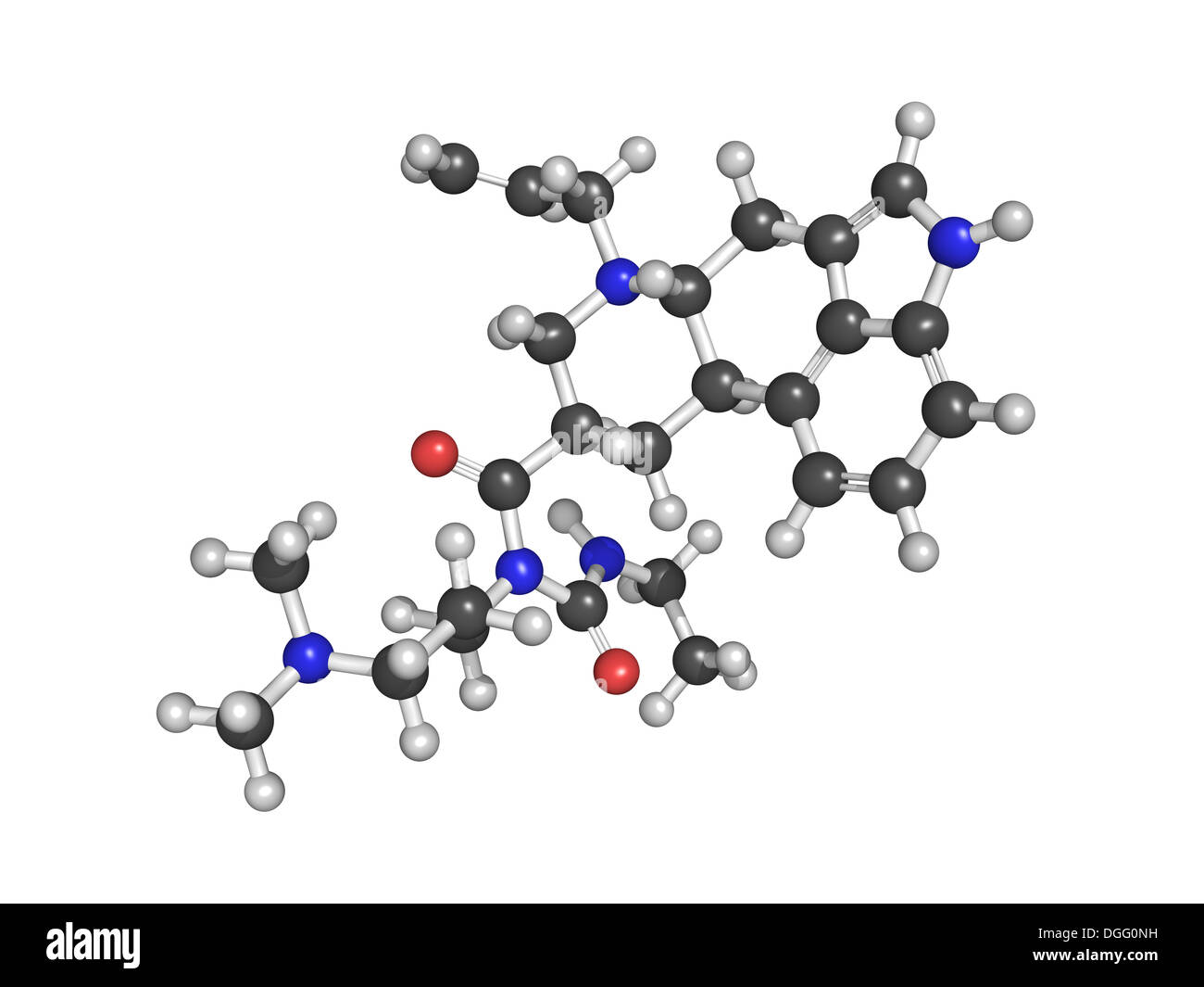 Cabergolin Droge, chemische Struktur. In Parkinson und anderen Erkrankungen verwendet. Stockfoto