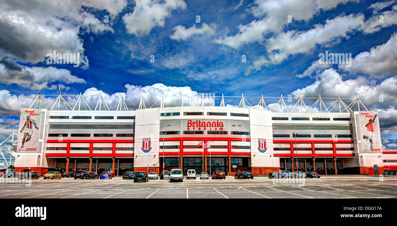 Hauptfassade des Stoke City Football Club Stadium Stockfoto
