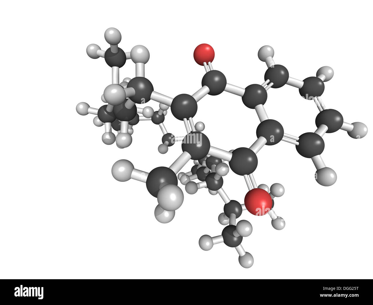 Chemische Struktur von Vitamin K1 (Phylloquinone) auf weiß Stockfoto