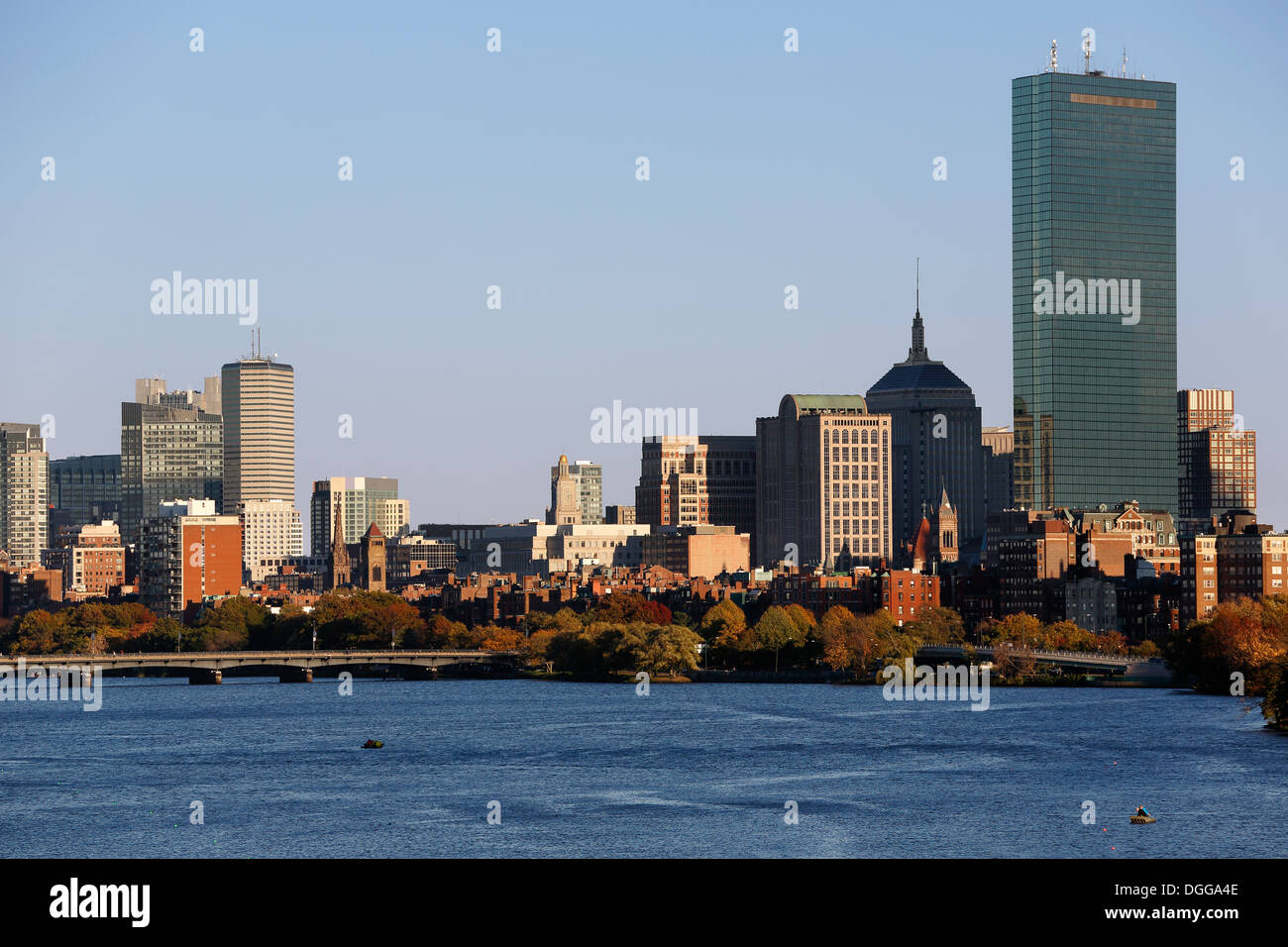 Charles River Skyline von Boston, Massachusetts Stockfoto