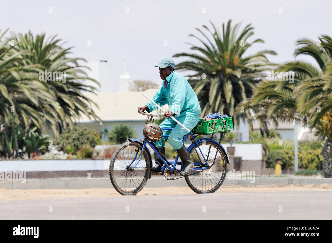 Radfahrer, Walvis Bay, Walvis Bay City, Namibia Stockfoto