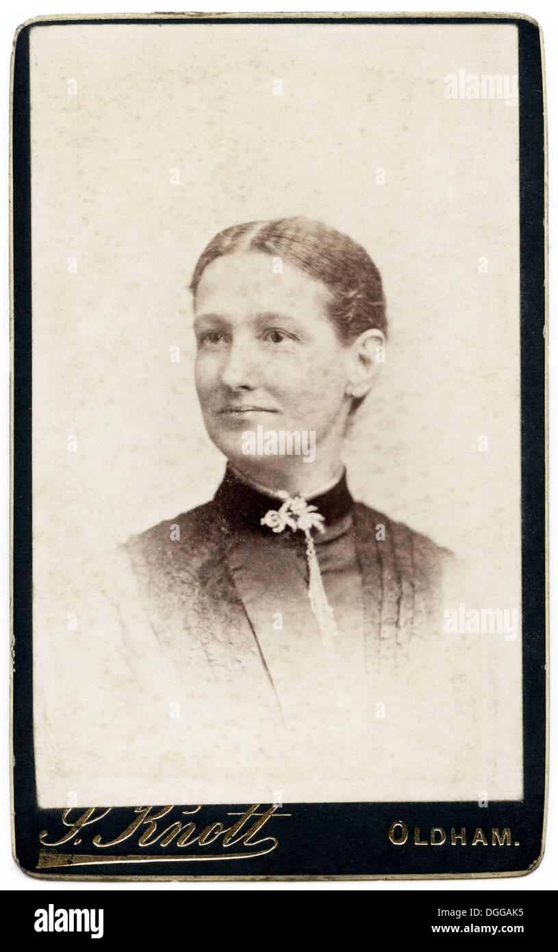 Viktorianische Frau Studioportrait um 1880 viktorianischen Fotografin S. Knott von Oldham Stockfoto