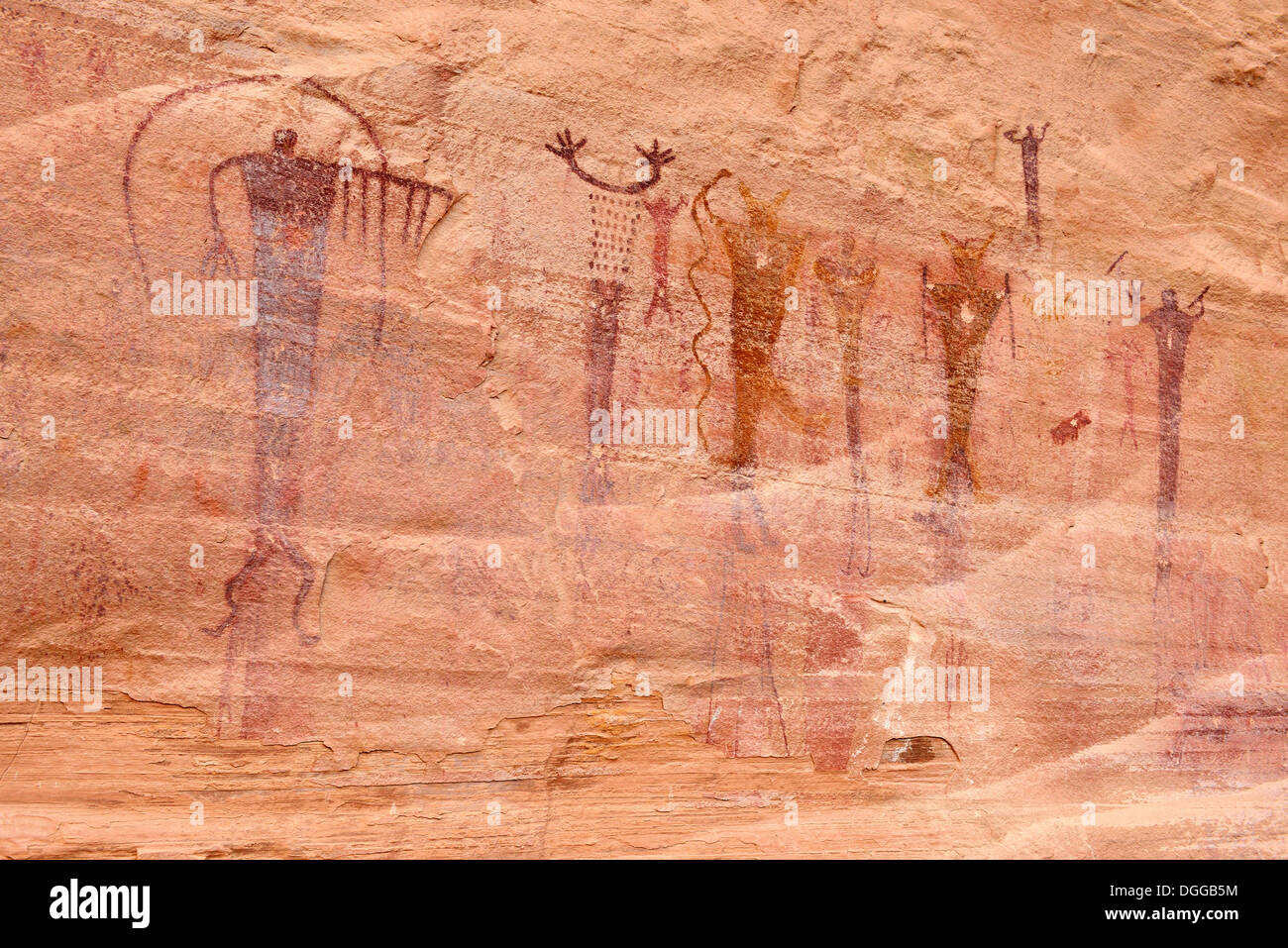 Indianische Felszeichnungen, Buckhorn zeichnen Petroglyphen, San Rafael Swell, Utah, USA, Nordamerika Stockfoto
