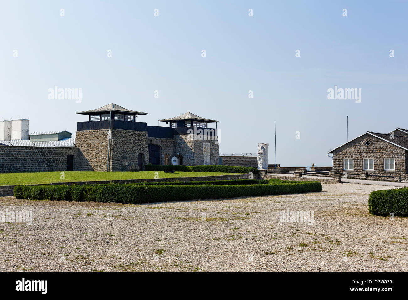 Tor des KZ Mauthausen, Perg, Oberösterreich, Österreich Stockfoto