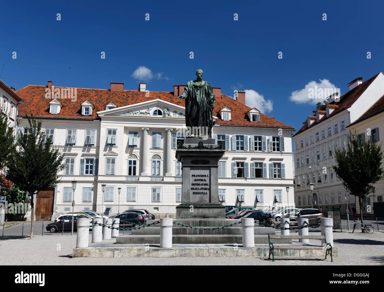Statue von Kaiser Franz am Freiheitsplatz, Freiheitsplatz in Graz, Steiermark, Österreich, Europa Stockfoto