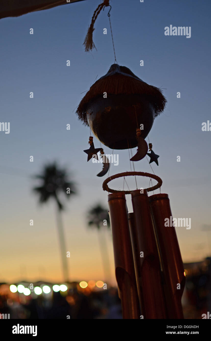 Hippie-Markt in der Nacht, Conil De La Frontera Stockfoto