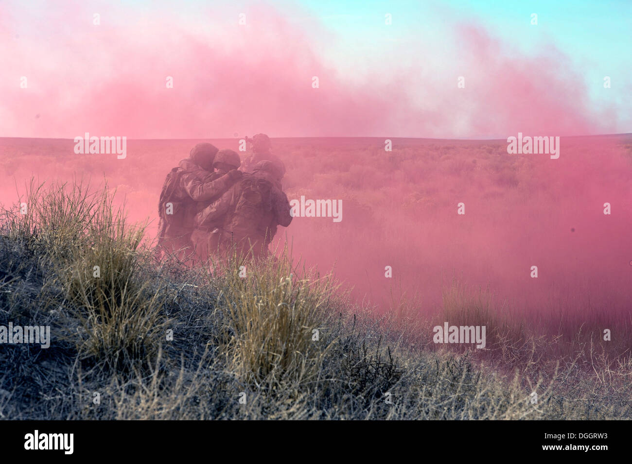 US-Marines vom 1. Luft Naval Gunfire Liaison Unternehmen unterstützen Arme Liaison Team, wer trainiert haben, in der Idaho-de Stockfoto