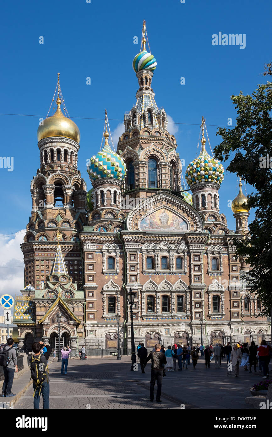 Die Kirche des Erlösers auf das vergossene Blut, St. Petersburg Stockfoto