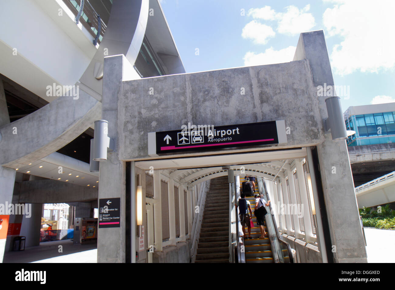Miami Florida International Airport MIA, Metrorail Station, Verkehrsknotenpunkt, Blick auf FL130813007 Stockfoto