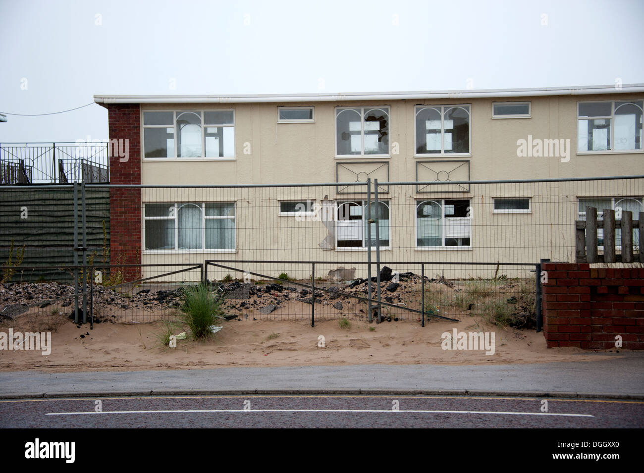 Verlassenen Strand Chalets Lytham St. Annes UK Stockfoto