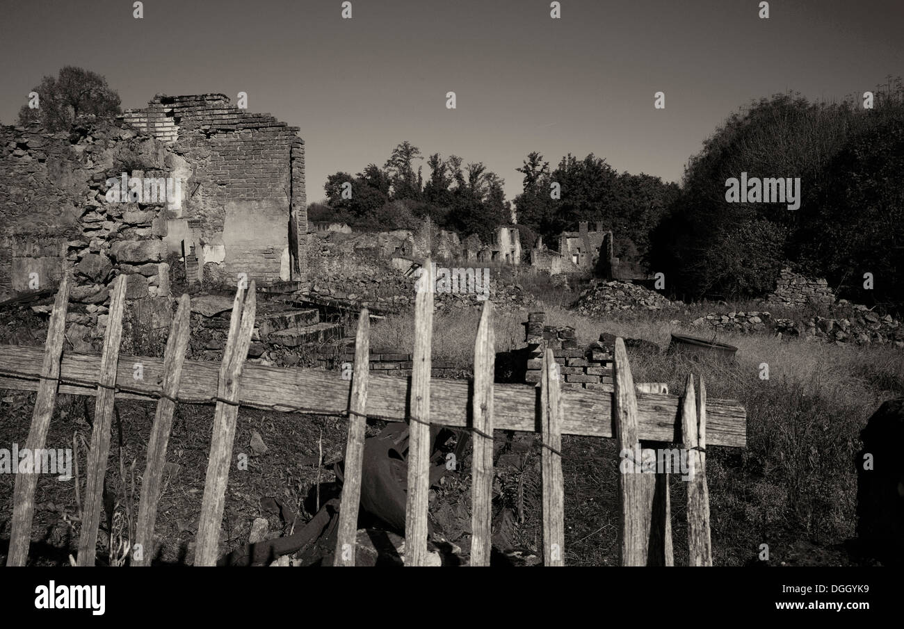 In Oradour-Sur-Glane in französischen Limousin 247 Frauen und 200 Kinder starben brutalen deutschen Vergeltung. Stockfoto