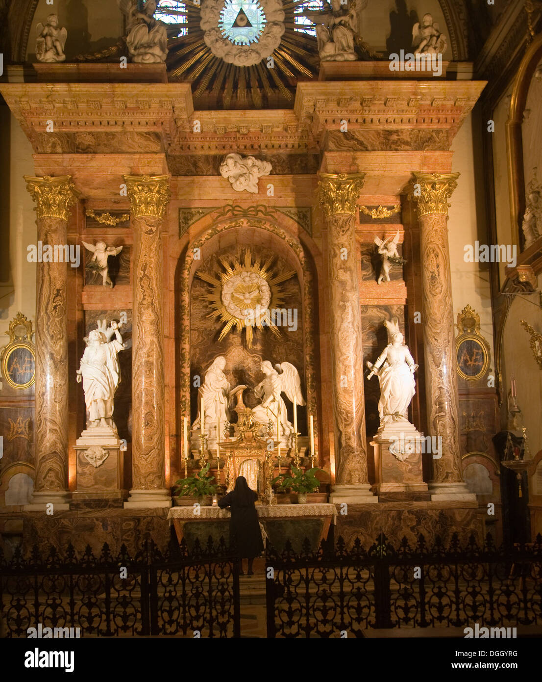 Altar im Inneren der Kathedrale Malaga Spanien Stockfoto