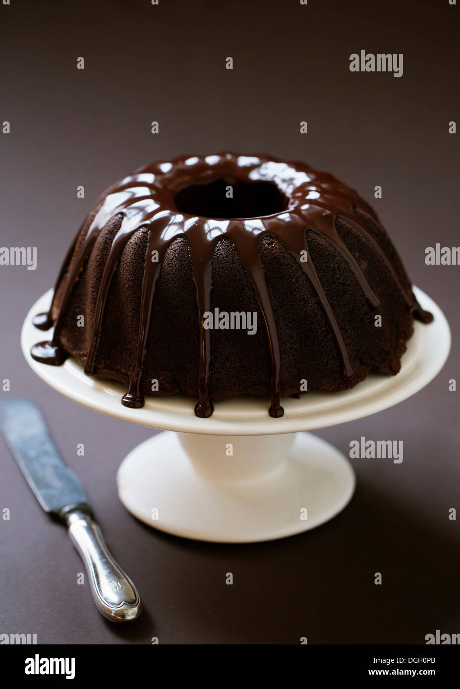 Hausgemachtes Schokoladen-Kuchen Stockfoto