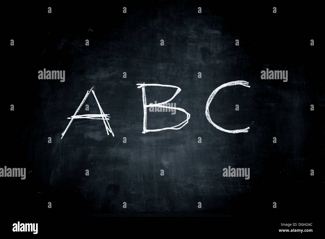 Tafel mit dem schriftlichen abc Stockfoto