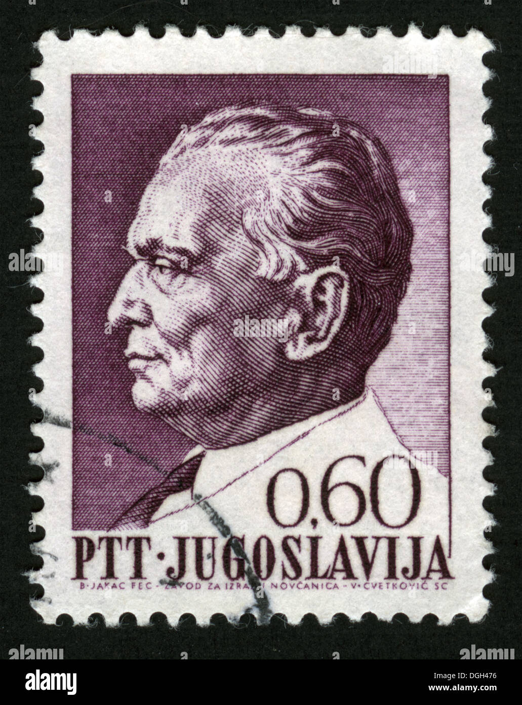 Jugoslawien, Josip Broz Tito, Poststempel, Stempel, Porträt, Tito, 75