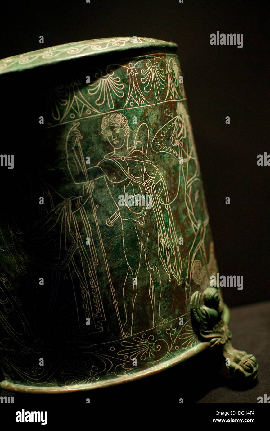 Bronze-Sarg. Palestrina, Italien. Ca. 325-275 v. Chr. "Schätze der Kulturen der Welt" Stockfoto